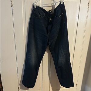 Ann Taylor High Rise Straight Dark Blue Jeans